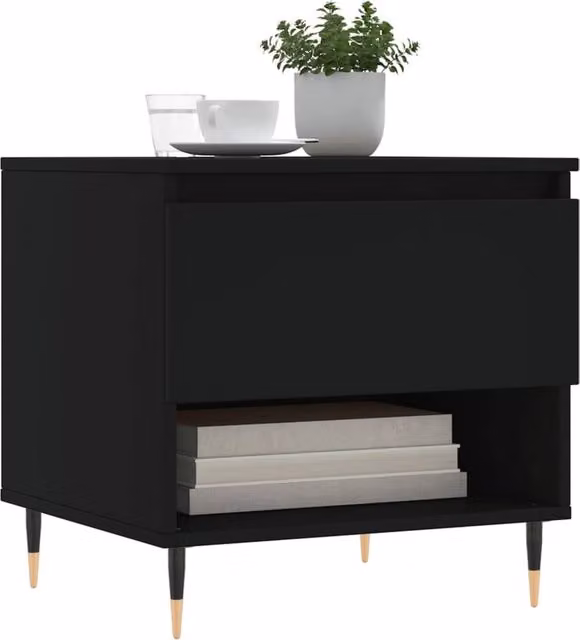 Berkfield Home Modern Black Coffee Table Set of 2, W/D/H: 50 x 46 x 50 cm – 1