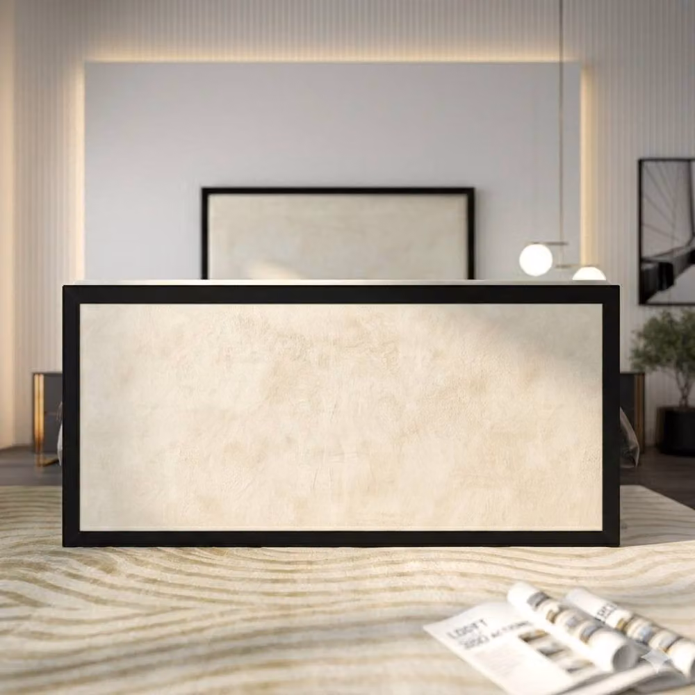 KDMD Woldingham Upholstered Electric Media TV Bed Frame in Black and Cream White, Super King Size – 4