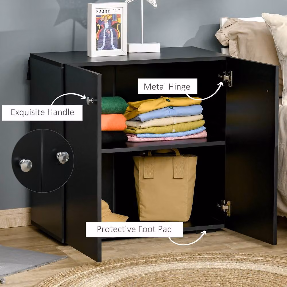 STILVORA Modern Black Matt MDF Storage Cabinet – 5