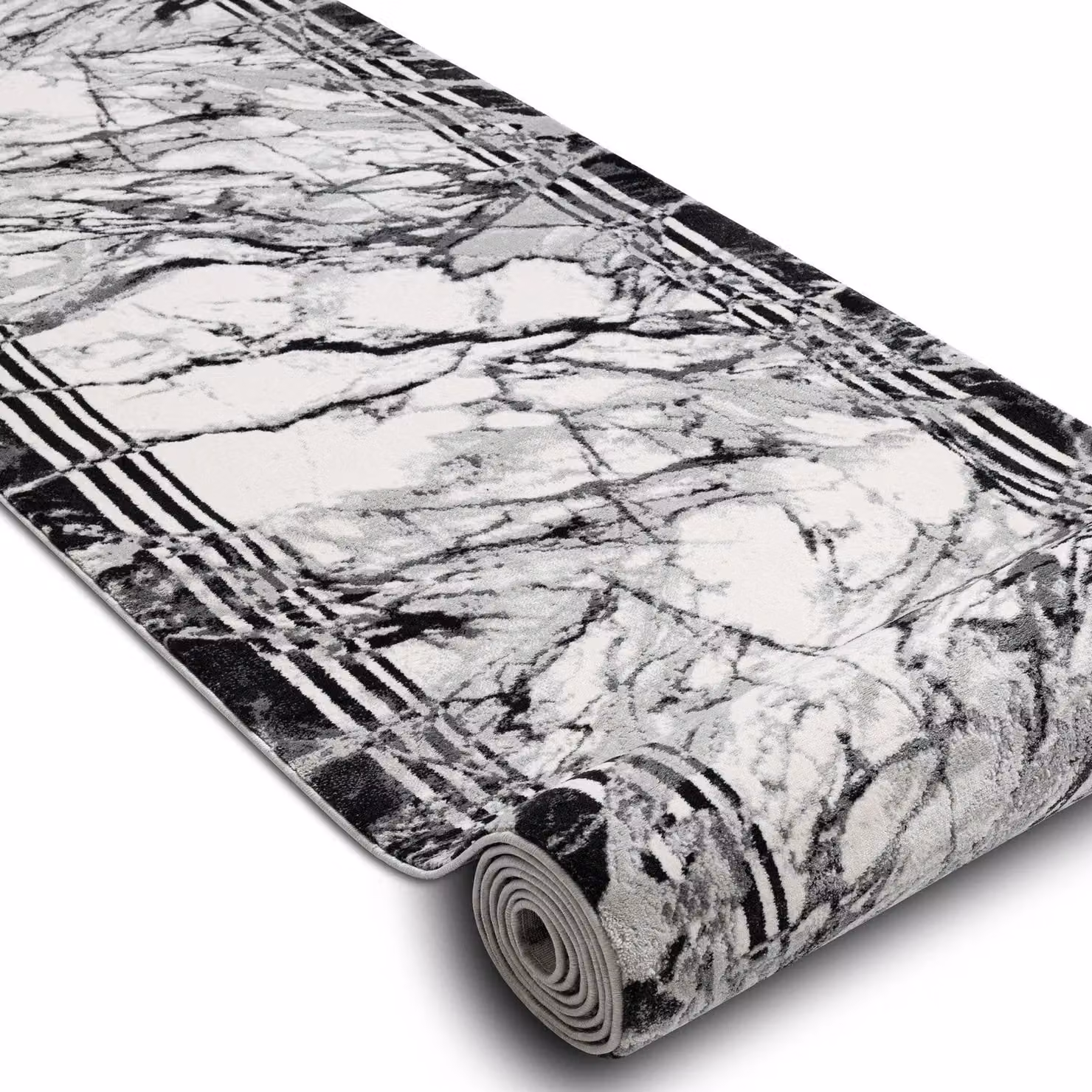 RugsX Modern Tuls Runner in White Stone Look, W: 60 cm, L: 370 cm – 2