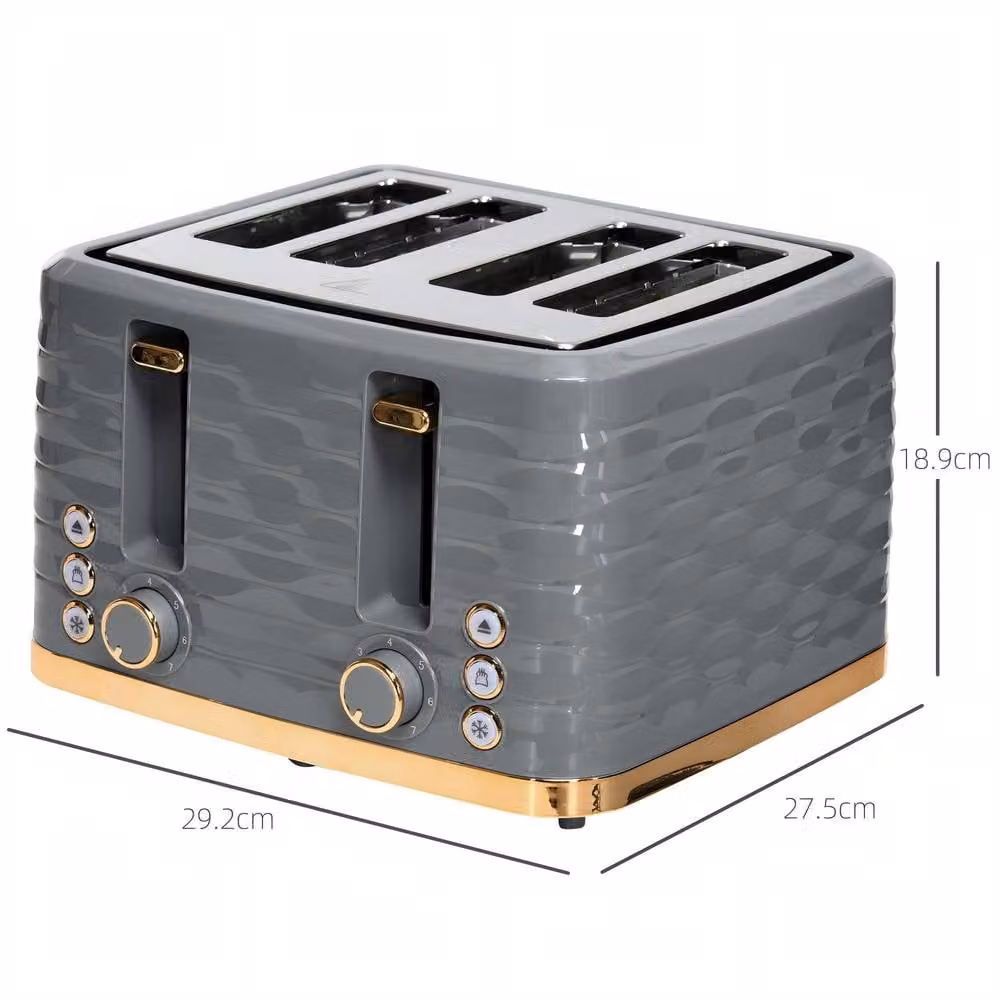 STILVORA 4 Slice Toaster with 7 Toasting Levels in Grey – 3