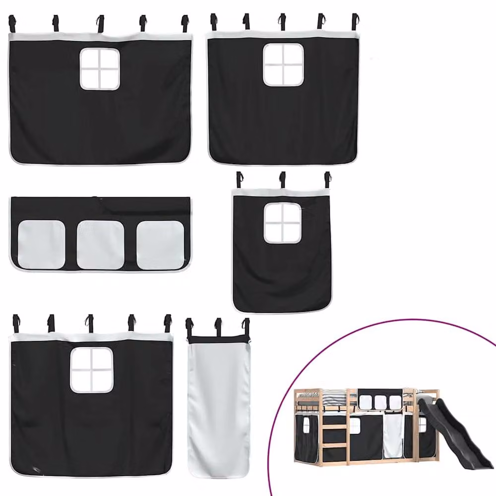 Berkfield Home Elegant Modern Bunk Bed with Slide in White, Black and Anthracite, Solid Pine Wood, W/D/H: 80 x 200 cm – 4