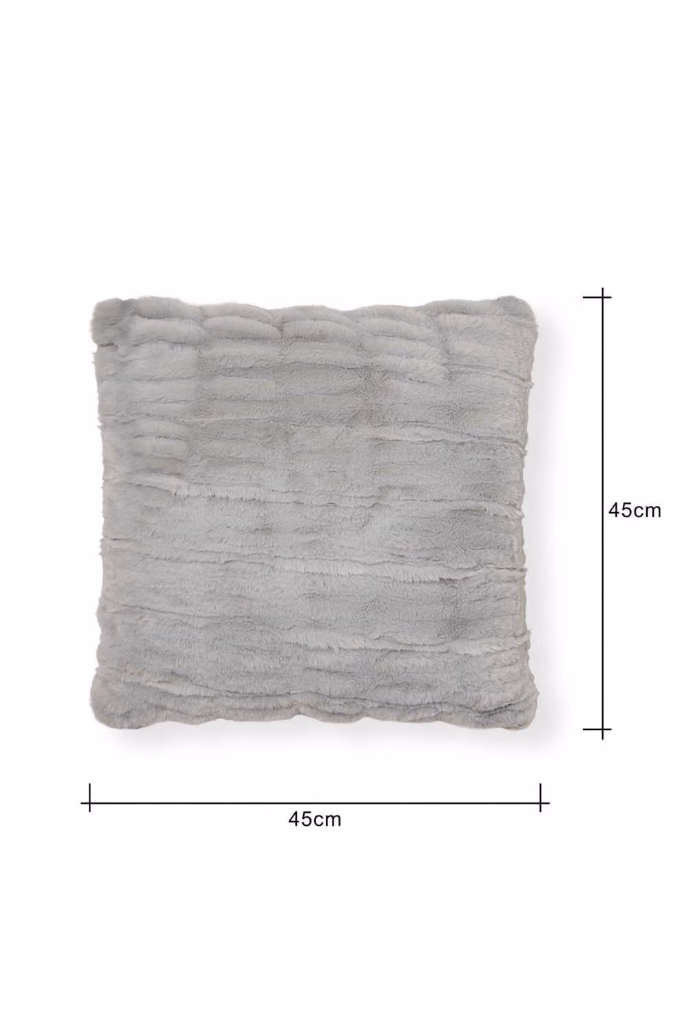 BHS Ruched Faux Fur Square Cushion in Grey, W/D/H: 45 x 45 x 45 cm – 2