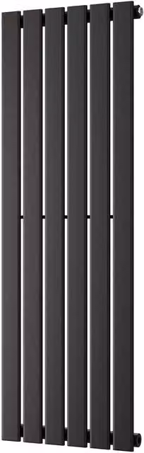 UK Radiators Typhoon Black Vertical Designer Radiator, W: 40.8 cm, H: 120 cm