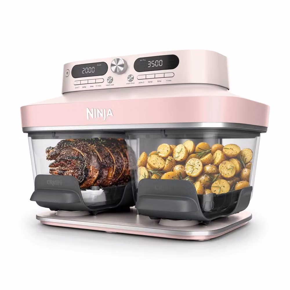 Ninja DualZone Air Fryer Glass CRISPi 8 Function DD102UKPK1 Pink with Removable Plates – 3