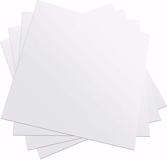 Kelvenix 4-Piece Set of Silver Square Self-Adhesive Stick Mirrors, W/D/H: 30 x 30 x 0.1 cm