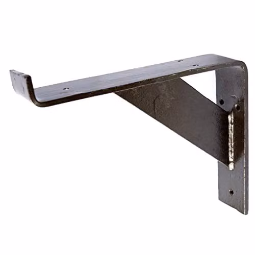 Hammer and Tongs Gallows Style Scaffold Iron Shelf Bracket in Grey or Black, Depth: 24 cm – 1