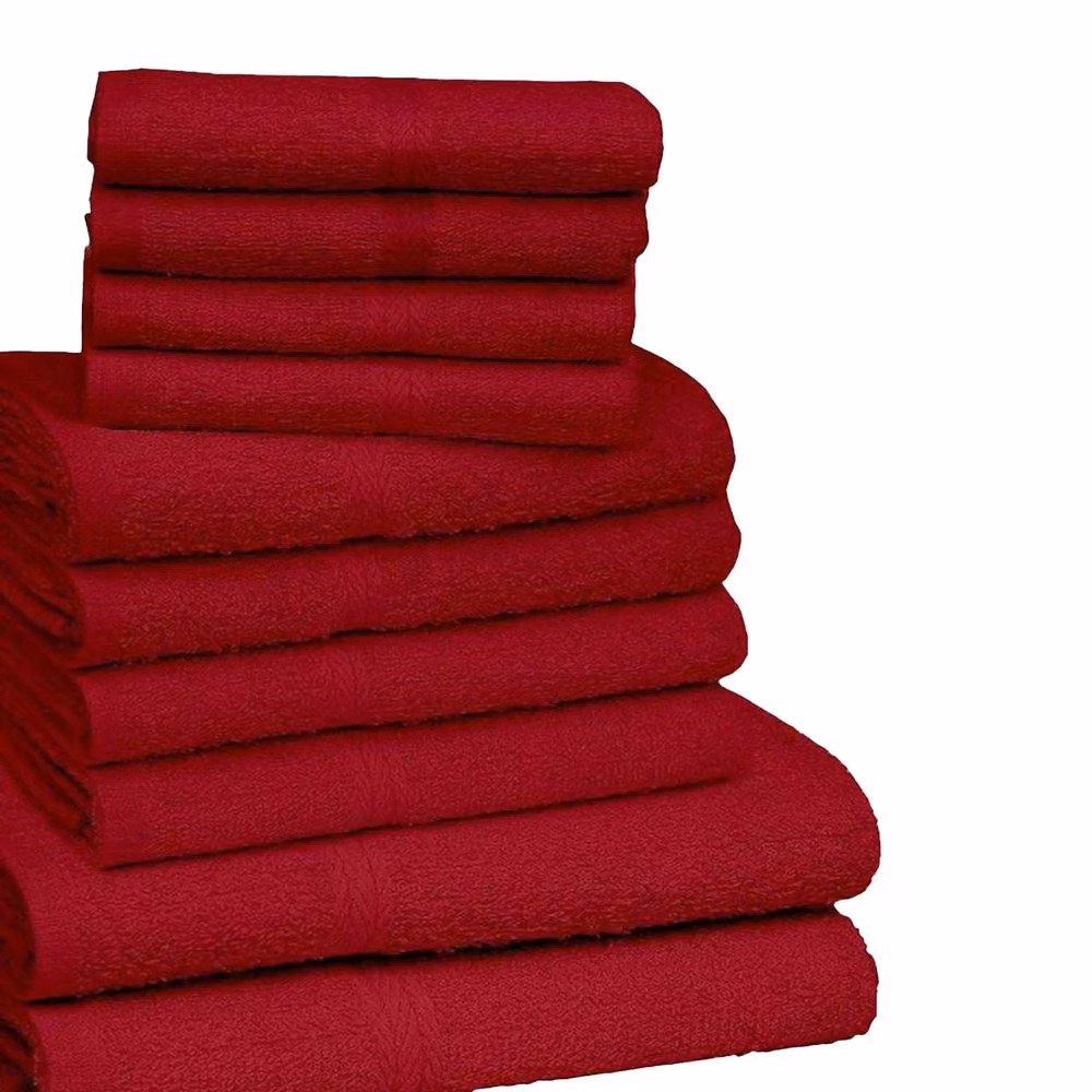 K Collection Red Egyptian Cotton Towel Set, Pack of 10 – 2