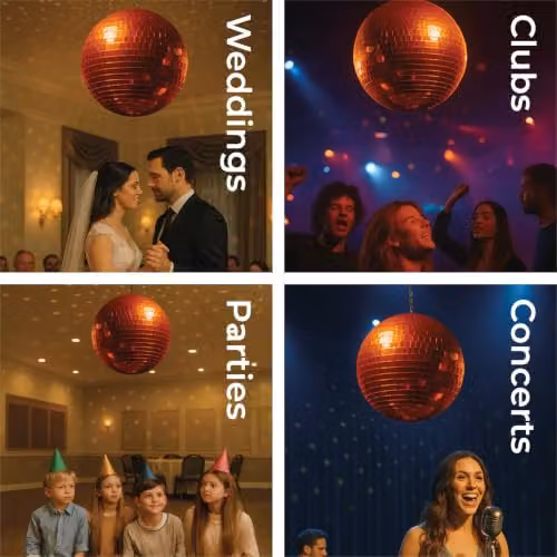 FXLab Rose Orange and Gold Mirror Disco Ball, Diameter: 50.8 cm – 4