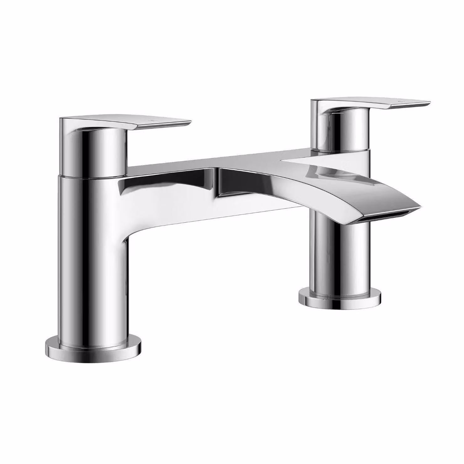 Nes Home Vigan Waterfall Basin and Bath Filler Mixer Tap Set, Single Lever, Chrome Silver – 2