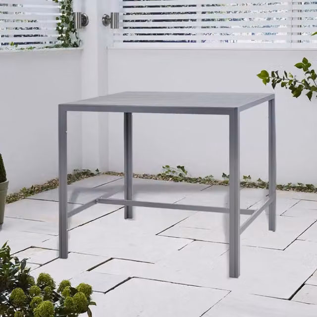 BillyOh Modern Grey Outdoor Bar Table with Powder Coated Aluminium and Composite Wood Top