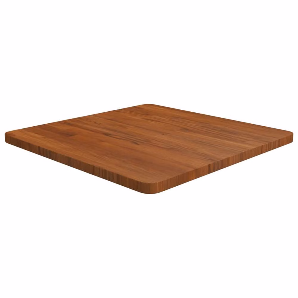 Berkfield Home Square Table Top in Dark Brown Treated Solid Oak Wood, W: 60 cm, D: 60 cm, H: 2.5 cm – 2