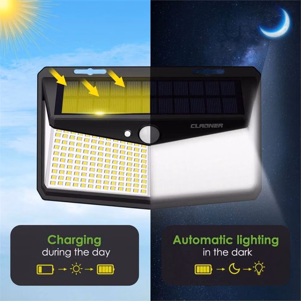 Kelvenix Super Bright Solar Wall Light with 310 LED, Motion Sensor and Dusk Sensor, Black – 6