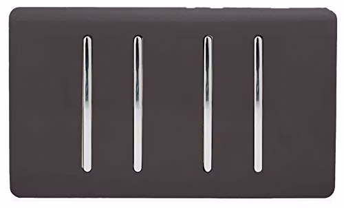 Trendi 4 Gang 10 Amp Rocker Light Switch in Dark Brown