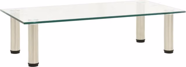 Berkfield Home Modern Transparent Tempered Glass TV Stand, W/D/H: 60 x 35 x 17 cm