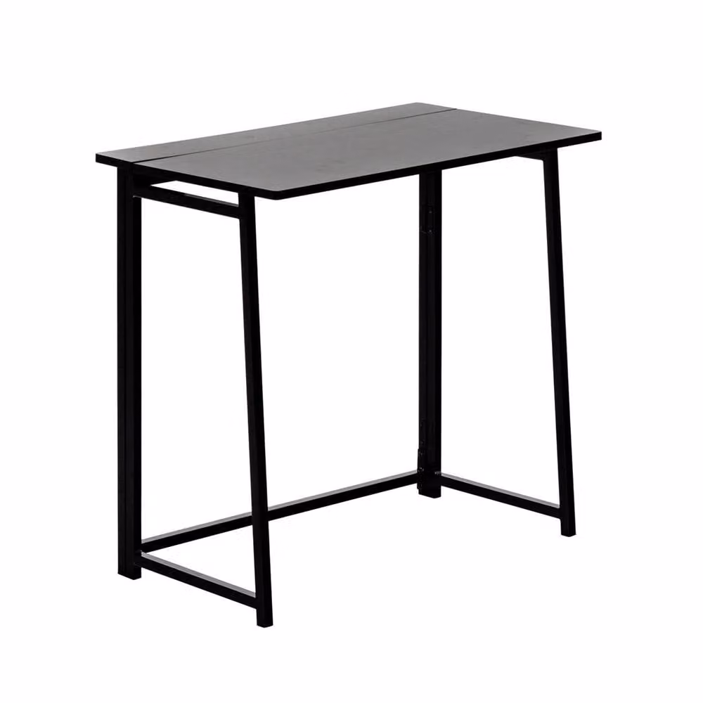 Nordara Black Wooden Folding Computer Desk with Drop Leaf Top – 2