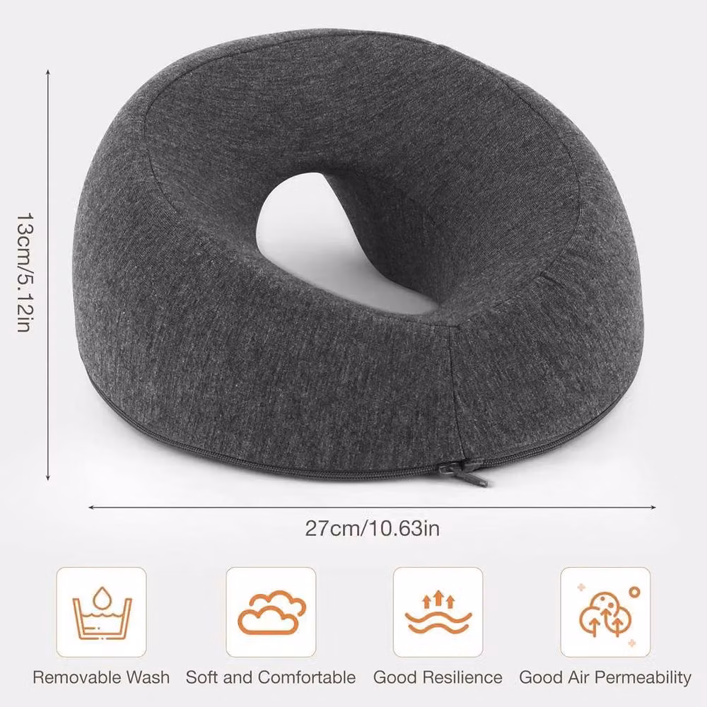 Kelvenix Grey Breathable Memory Foam Contoured Pillow for Stomach Sleepers with Removable Cover – 2