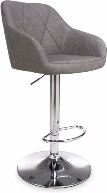 Shankar Modern Leather Effect Bar Stool in Grey