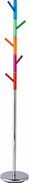 Maison by Premier Modern Multicolour Post Tree Coat Stand with Glossy Plastic and Metal Hooks