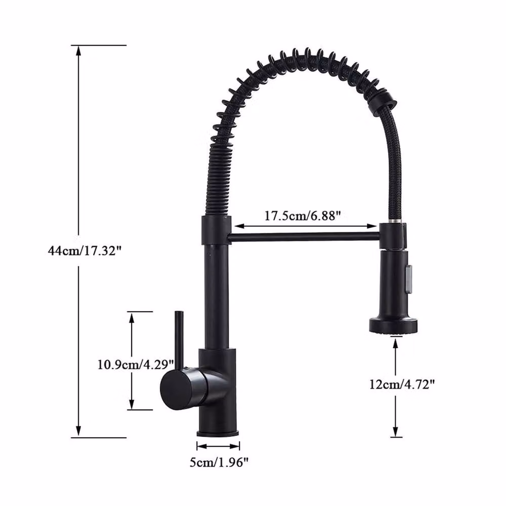 EONLION Monobloc Kitchen Sink Mixer Tap with Pull Out Hose in Matt Black – 2