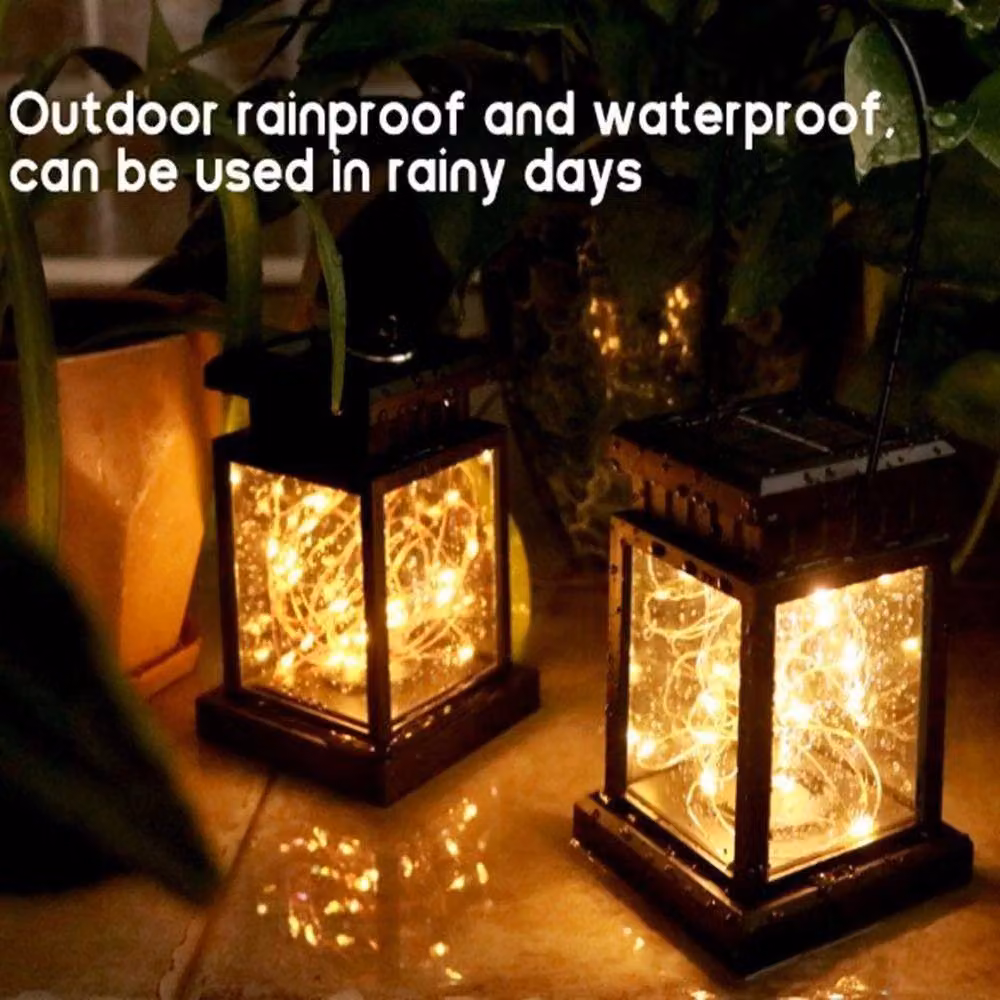 Kelvenix Solar Powered Hanging LED Lantern Lights in Black with Warm White Effect – 3