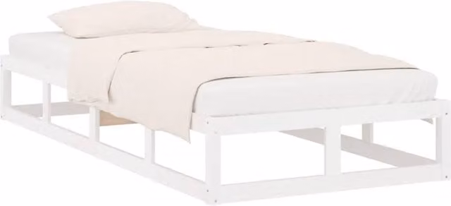 Berkfield Home Beautiful Small Single Solid Wood Bed Frame, White, W: 75 cm, H: 80.5 cm, D: 190 cm