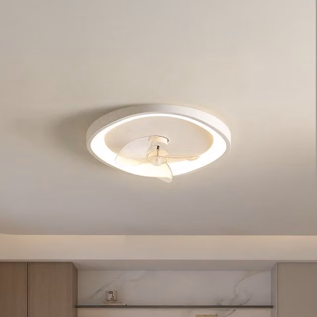 Lifeideas Modern Round LED Ceiling Light with Fan in White