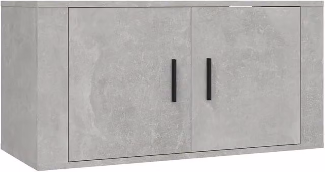 Berkfield Home Wall Mounted TV Cabinet in Concrete Grey, W: 80 cm, D: 40 cm, H: 34.5 cm – 1