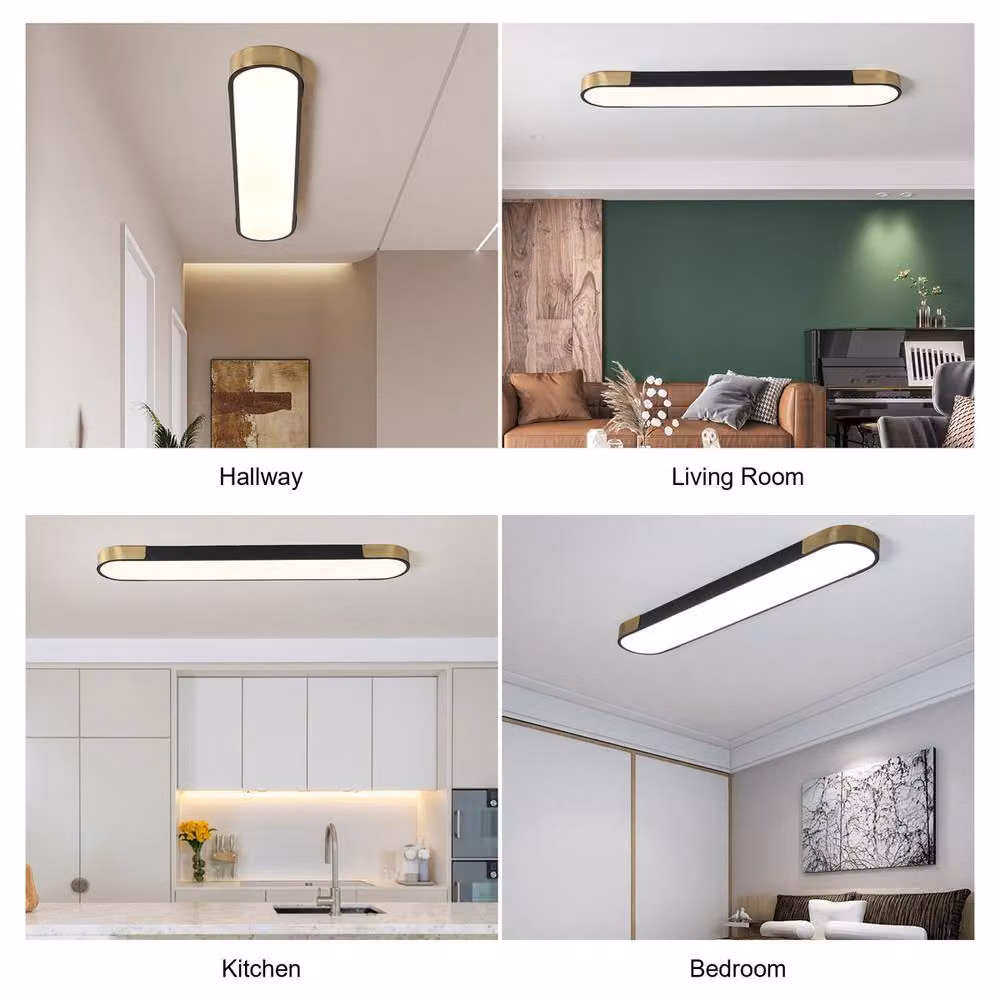 Garwarm Cherron Masek 1 Black Oval LED Flush Mount Ceiling Light with Remote Control and Dimmable Multicolour Settings – 5