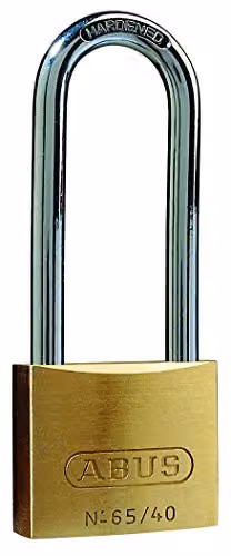 ABUS Brass Padlock with 63mm Long Shackle in Yellow/Gold – 1