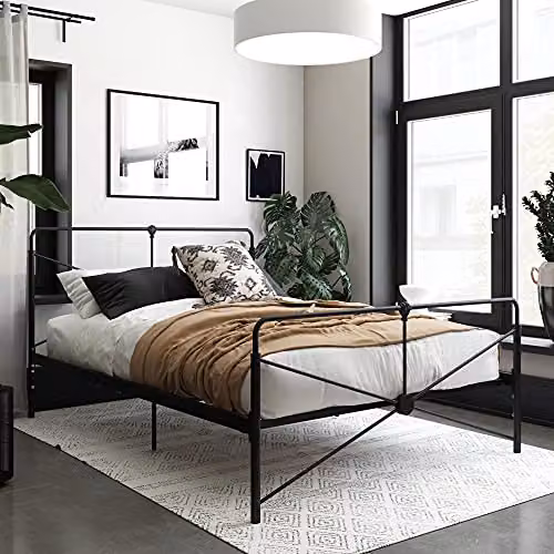 DHP Leopold Metal Bed in Black, W/D/H: 140 x 200 cm – 5