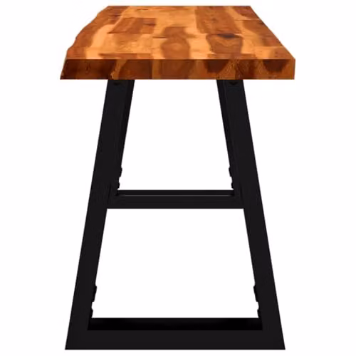 vidaXL Industrial Acacia Wood Bench with Live Edge and Metal Legs, Brown, W: 110 cm, D: 45 cm, H: 35 cm – 5