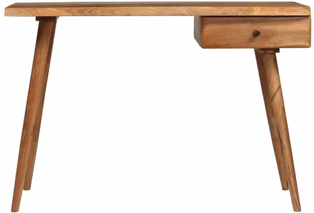 Berkfield Home Solid Acacia Wood Writing Table in Brown, W/D/H: 110 x 50 x 76 cm