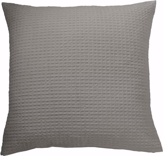 Murmur Lida Reversible Cotton Square Oxford Pillowcase Pair in Grey and White