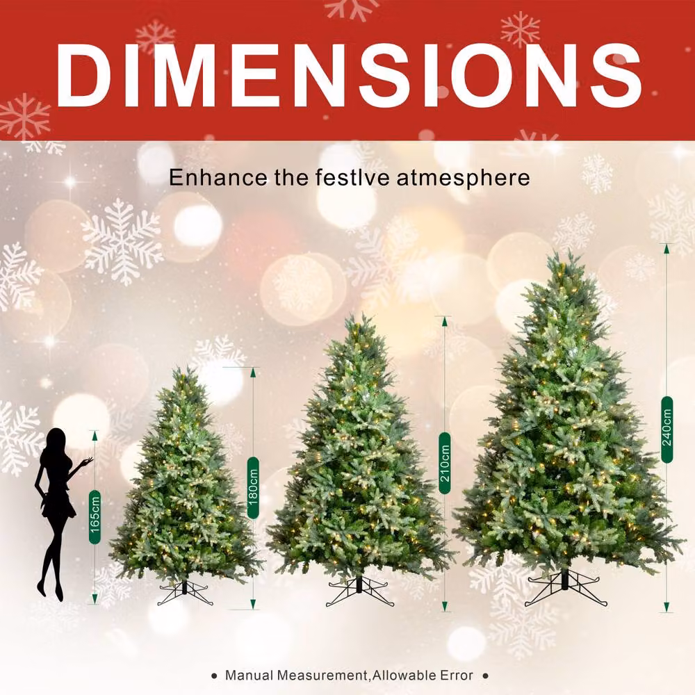 Direct Wicker 6ft Pre-lit Artificial Grand Fir Christmas Tree with Warm White LED Lights in Green – 6