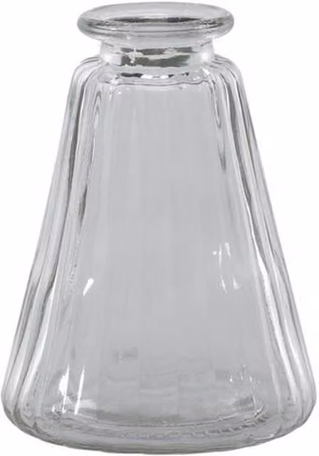 Kingsbury Gifts Pyramid Glass Bud Vase, Clear, H 10 cm x W 7.5 cm x D 7.5 cm