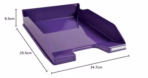 Exacompta Combo Midi Letter Tray in Purple Glossy Plastic, W: 34.7 cm, D: 25.5 cm, H: 6.5 cm – 2