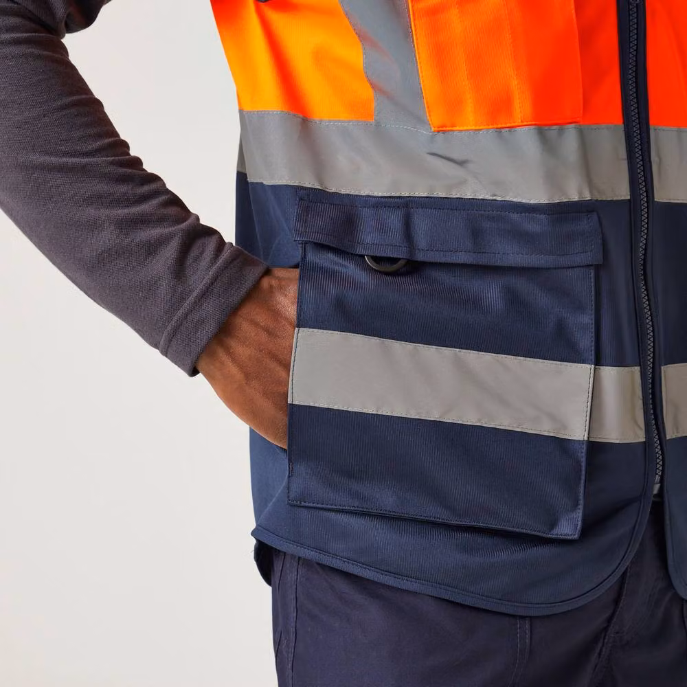 Regatta Men's Polyester Hi-Vis Executive Vest in Orange and Blue, Size: XXL – 2