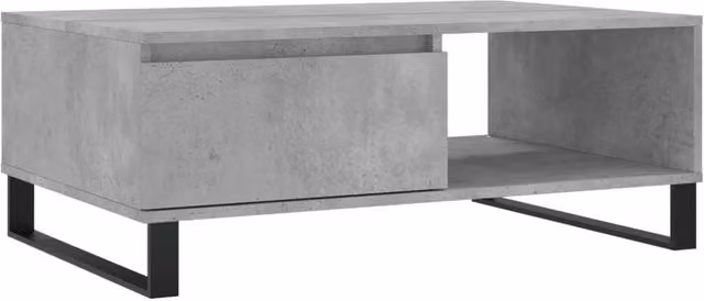 Berkfield Home Coffee Table in Concrete Grey, W/D/H: 90 x 60 x 35 cm – 1