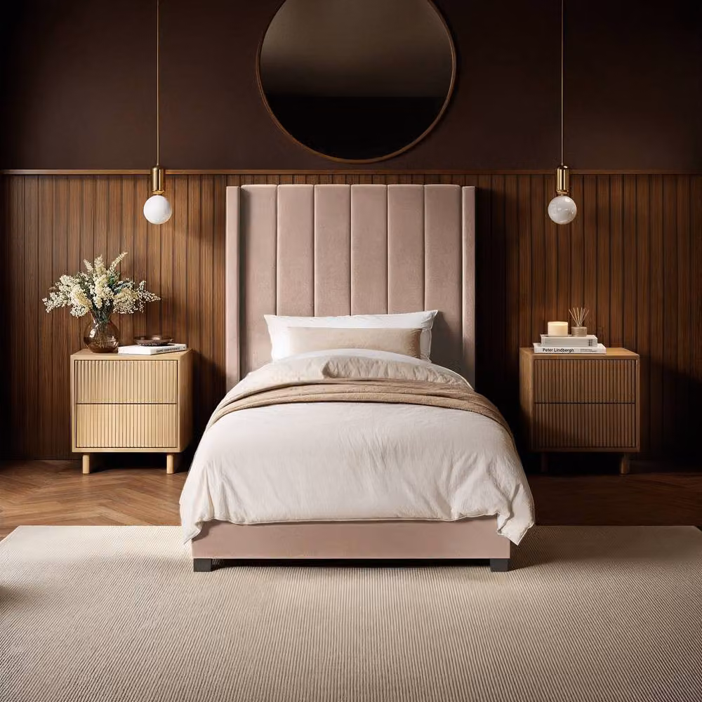 Flair Tiggy Single Ottoman Bed in Pink Velvet, W/D/H: 100 x 200 x 130 cm – 2