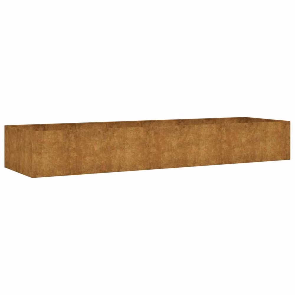 Berkfield Home Garden Corten Steel Raised Bed in Brown, W/D/H: 280 x 80 x 40 cm – 2