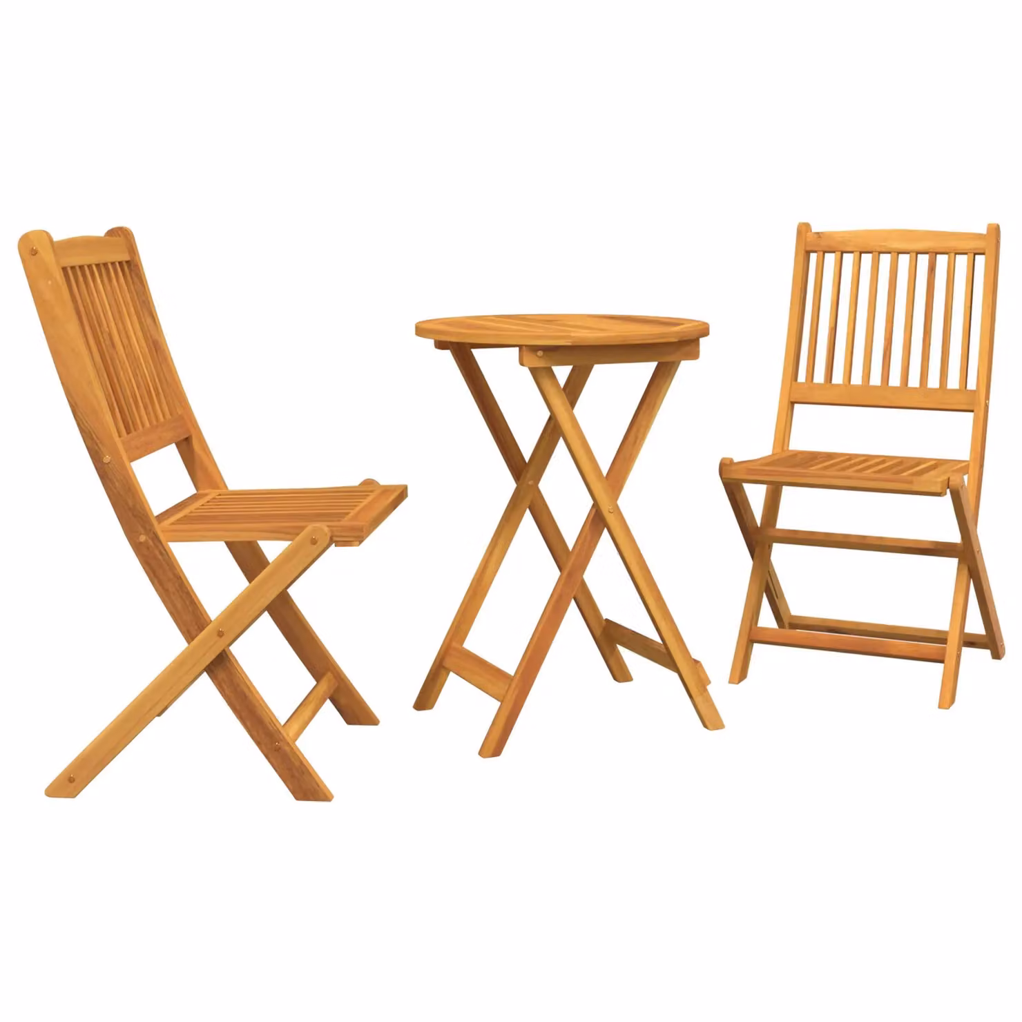 Berkfield Home 3-Piece Garden Bistro Set in Brown Solid Acacia Wood – 2