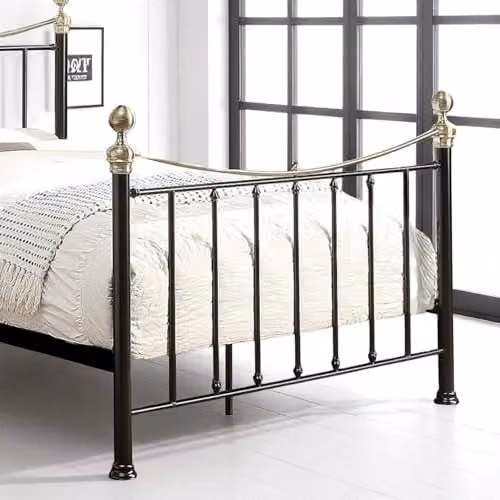 OAT Home Hampstead Victorian Metal Bed Frame in Black, W/D/H: 135 x 190 x 206 cm – 4