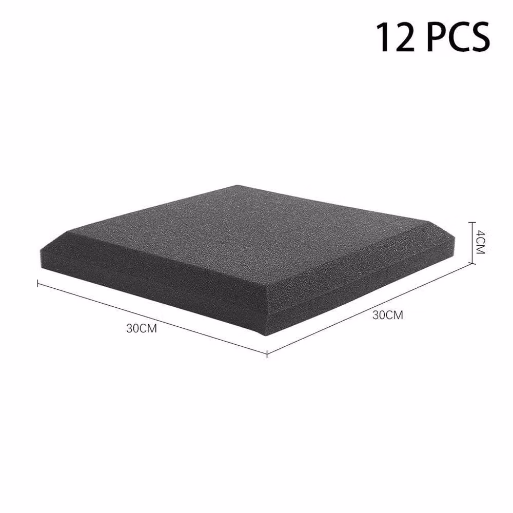 NESTLUNE 12 Piece Grey Foam Acoustic Wall Panel Tiles for Studio – 1