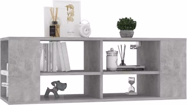 Berkfield Home Wall-Mounted TV Cabinet in Concrete Grey, W/D/H: 102 x 35 x 35 cm