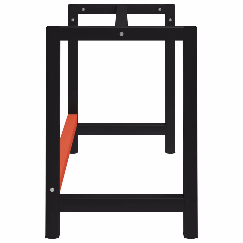 Berkfield Home Metal Work Bench Frame in Black and Red, W/D/H: 120 x 57 x 79 cm – 3