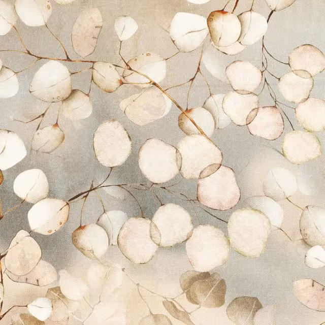 ANTE DECOR Lunaria Peach Fuzz Cotton Floral Fabric
