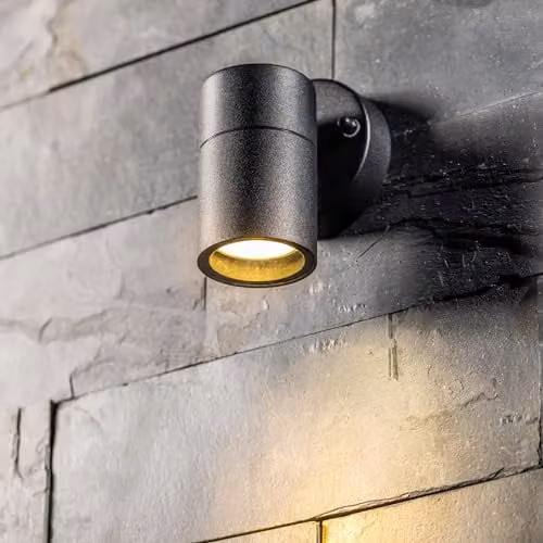 CGC Lighting Leon Black Stainless Steel GU10 Down Outdoor Wall Light IP44 – 1