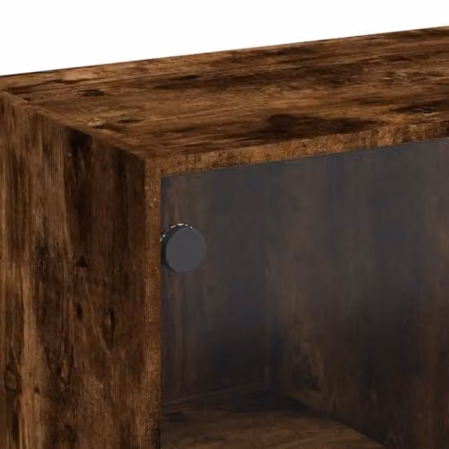 vidaXL Modern Sideboard in Smoked Oak, Brown Engineered Wood, W: 102 cm, D: 37 cm, H: 75.5 cm – 4