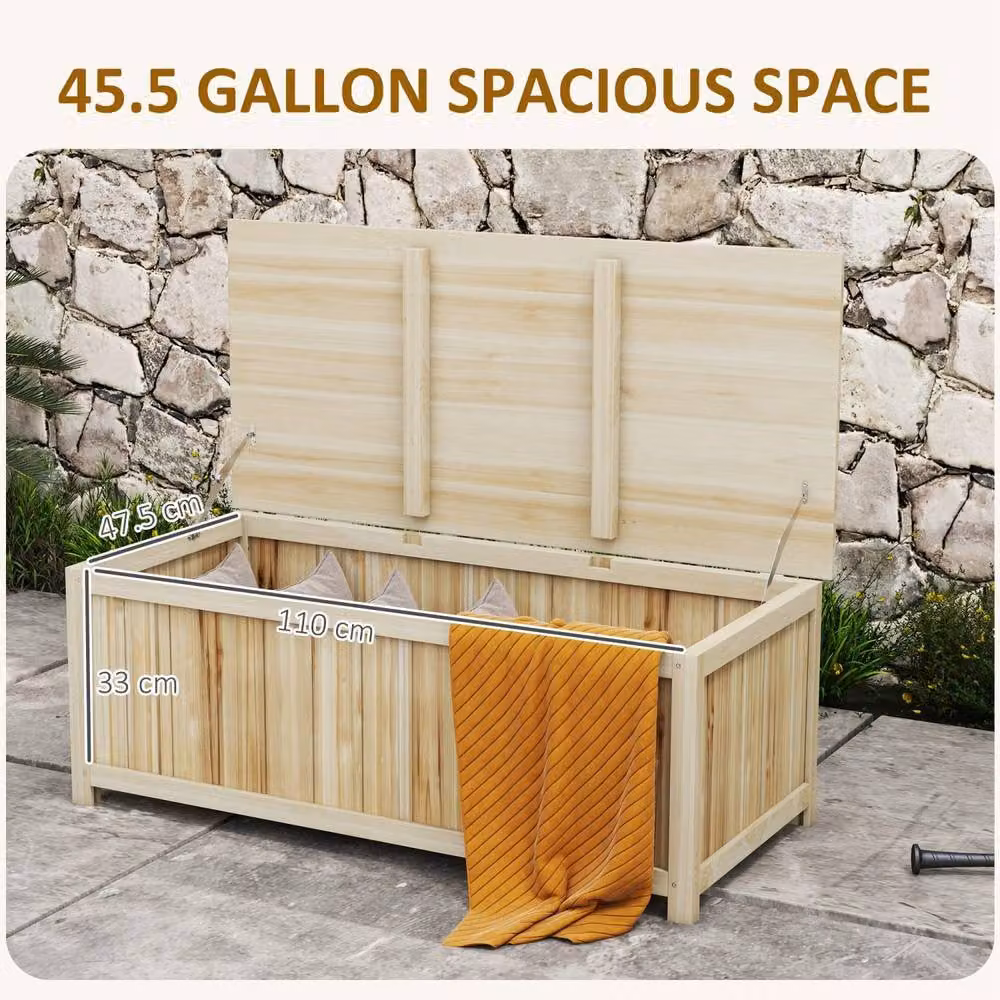 Wyld Haus Mavise Safi Natural Wood Panelled Outdoor Storage Box, Brown, W/D/H: 120 x 55 x 55 cm – 3